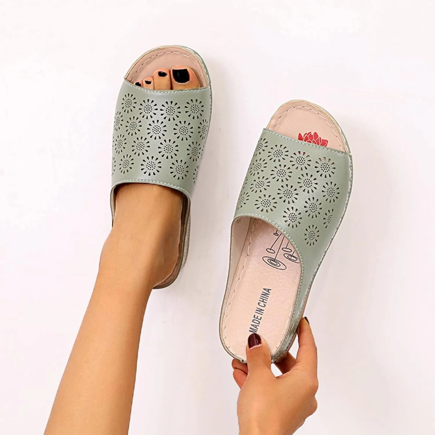 Women's Sandals Dressy Summer Flat Spring Sandals Fashion Slippers Ladies Roman And Hollow Women's