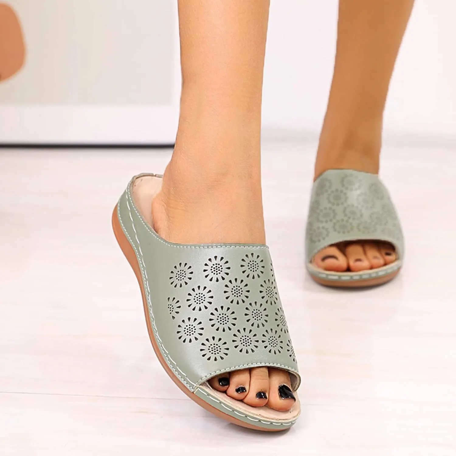 Women's Sandals Dressy Summer Flat Spring Sandals Fashion Slippers Ladies Roman And Hollow Women's
