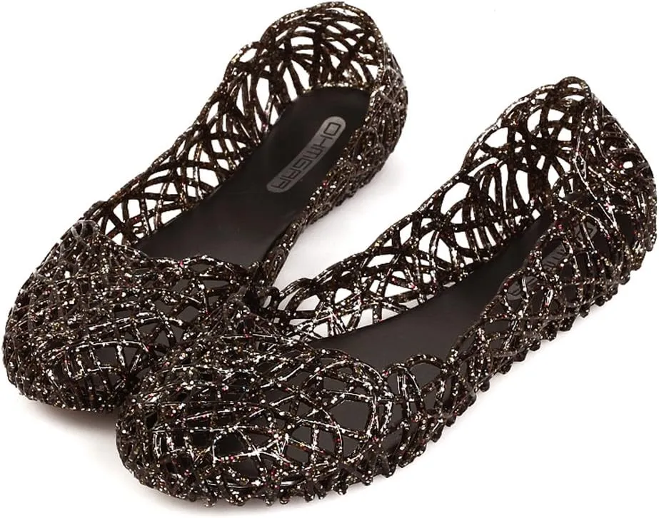 Womens Sandals Flat Jelly Shoes Slip On Hollow Out Loafers…
