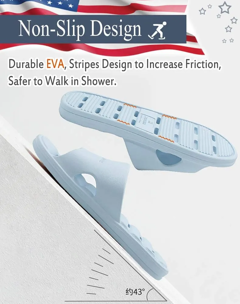Women's Shower Slipper, Quick Drying Non-Slip Slippers, Bathroom House & Pool Sandals, In-Door Slipper for Gym, Soft Sole, Beige, Size S, M, L, XL