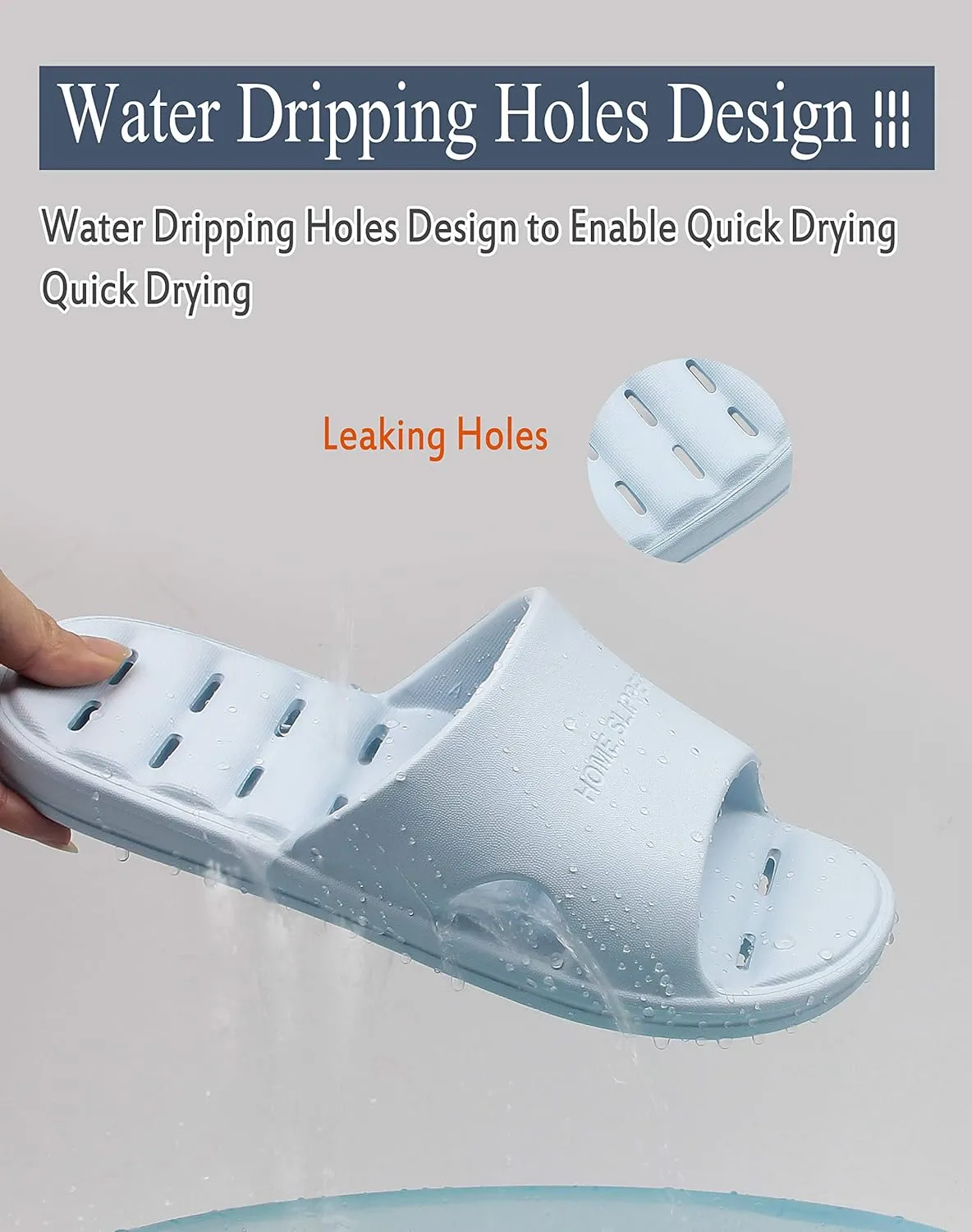 Women's Shower Slipper, Quick Drying Non-Slip Slippers, Bathroom House & Pool Sandals, In-Door Slipper for Gym, Soft Sole, Beige, Size S, M, L, XL