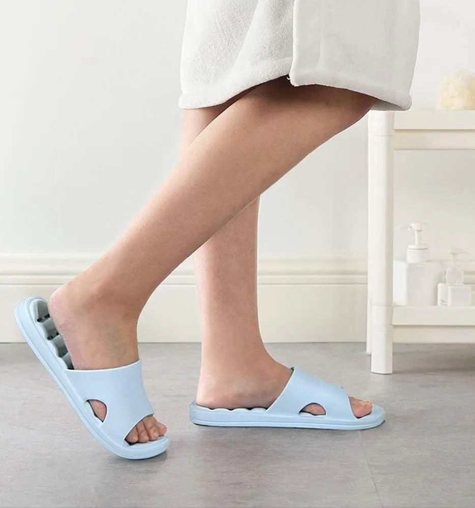 Women's Shower Slipper, Quick Drying Non-Slip Slippers, Bathroom House & Pool Sandals, In-Door Slipper for Gym, Soft Sole, Beige, Size S, M, L, XL