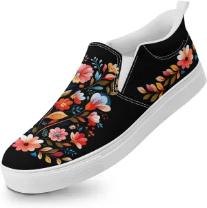Women's Slip on Sneaker Low Top Canvas Loafers Comfortable Non Slip Casual Shoes