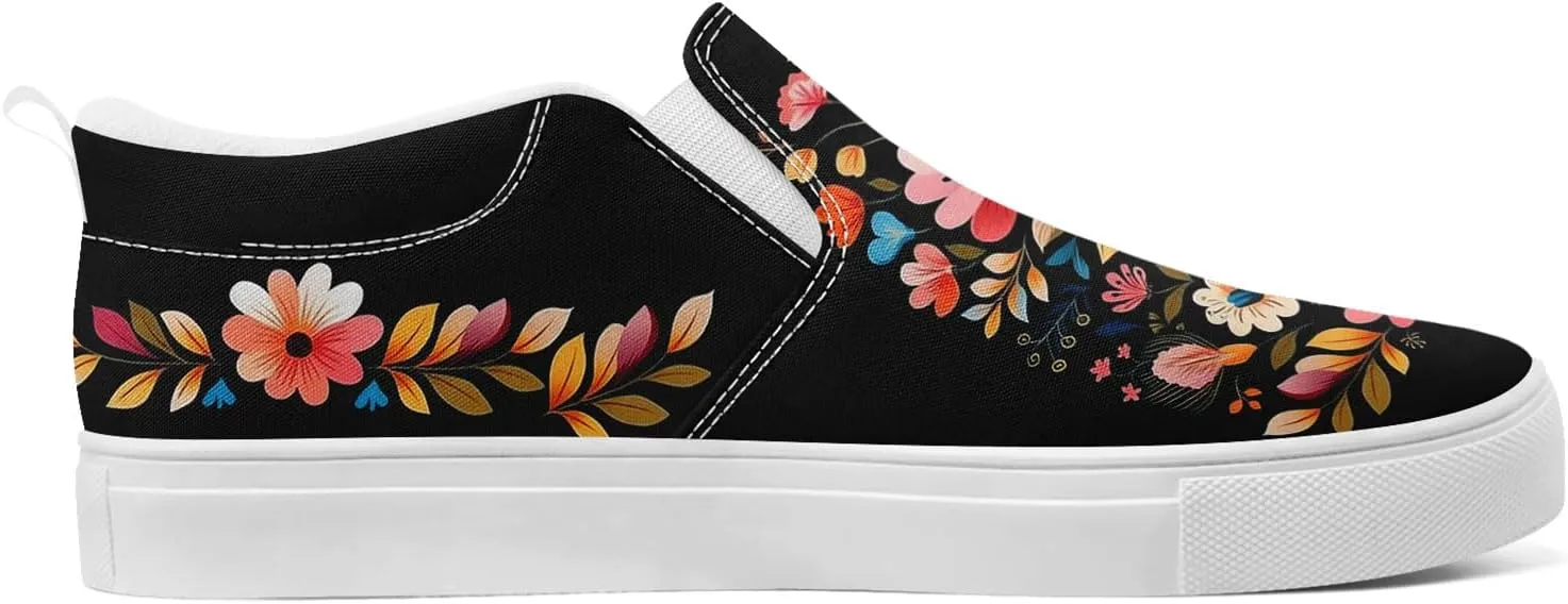 Women's Slip on Sneaker Low Top Canvas Loafers Comfortable Non Slip Casual Shoes
