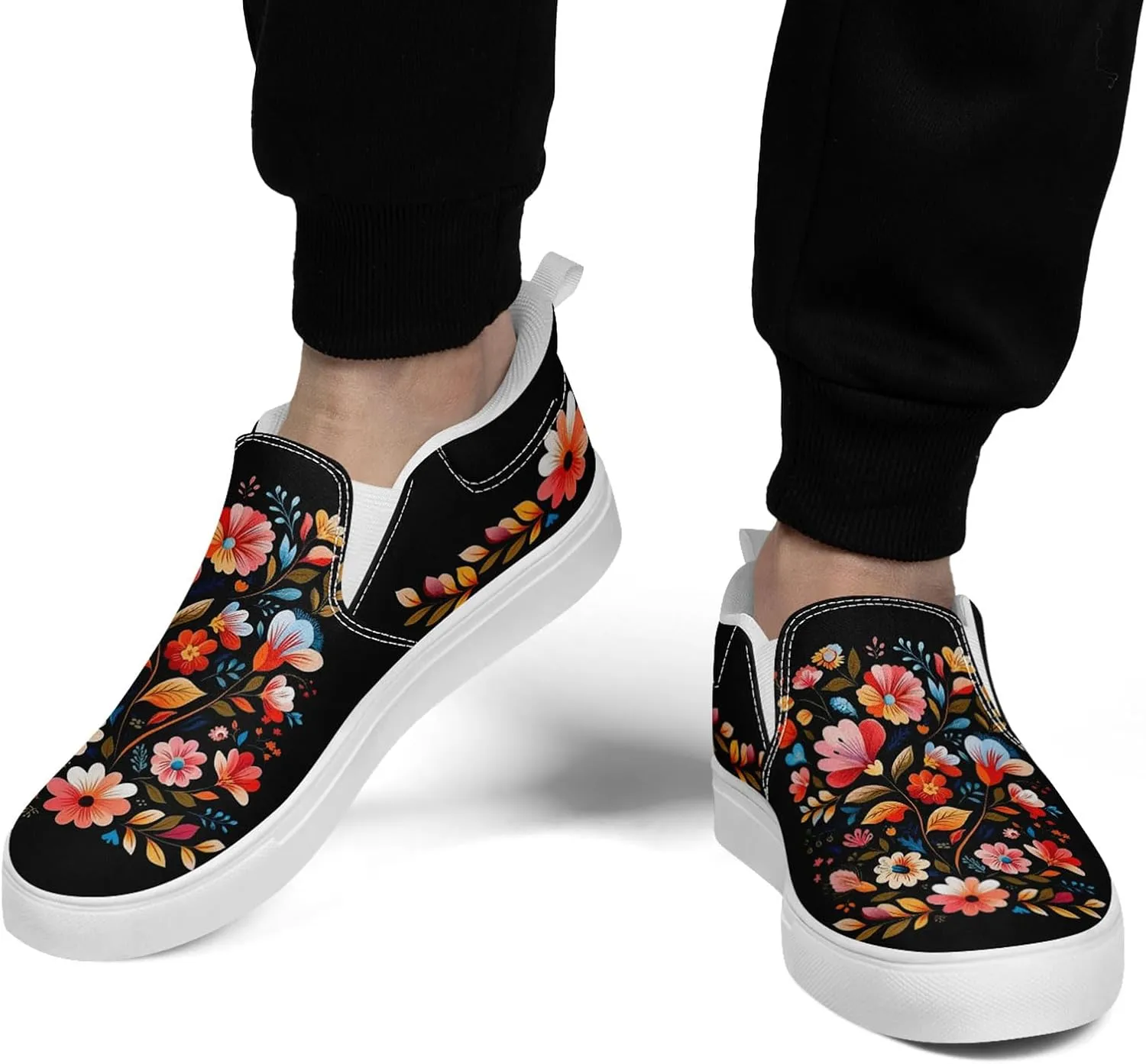 Women's Slip on Sneaker Low Top Canvas Loafers Comfortable Non Slip Casual Shoes