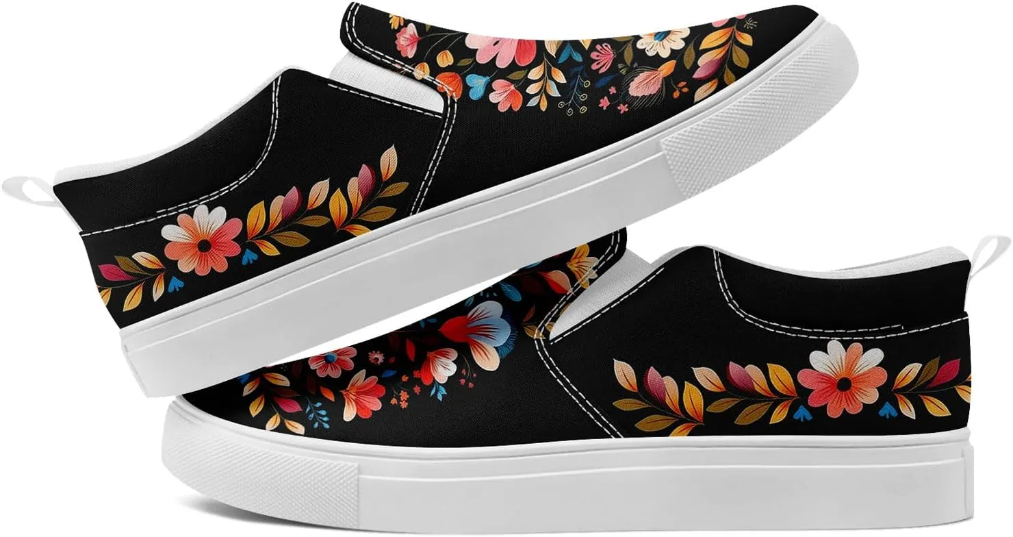 Women's Slip on Sneaker Low Top Canvas Loafers Comfortable Non Slip Casual Shoes