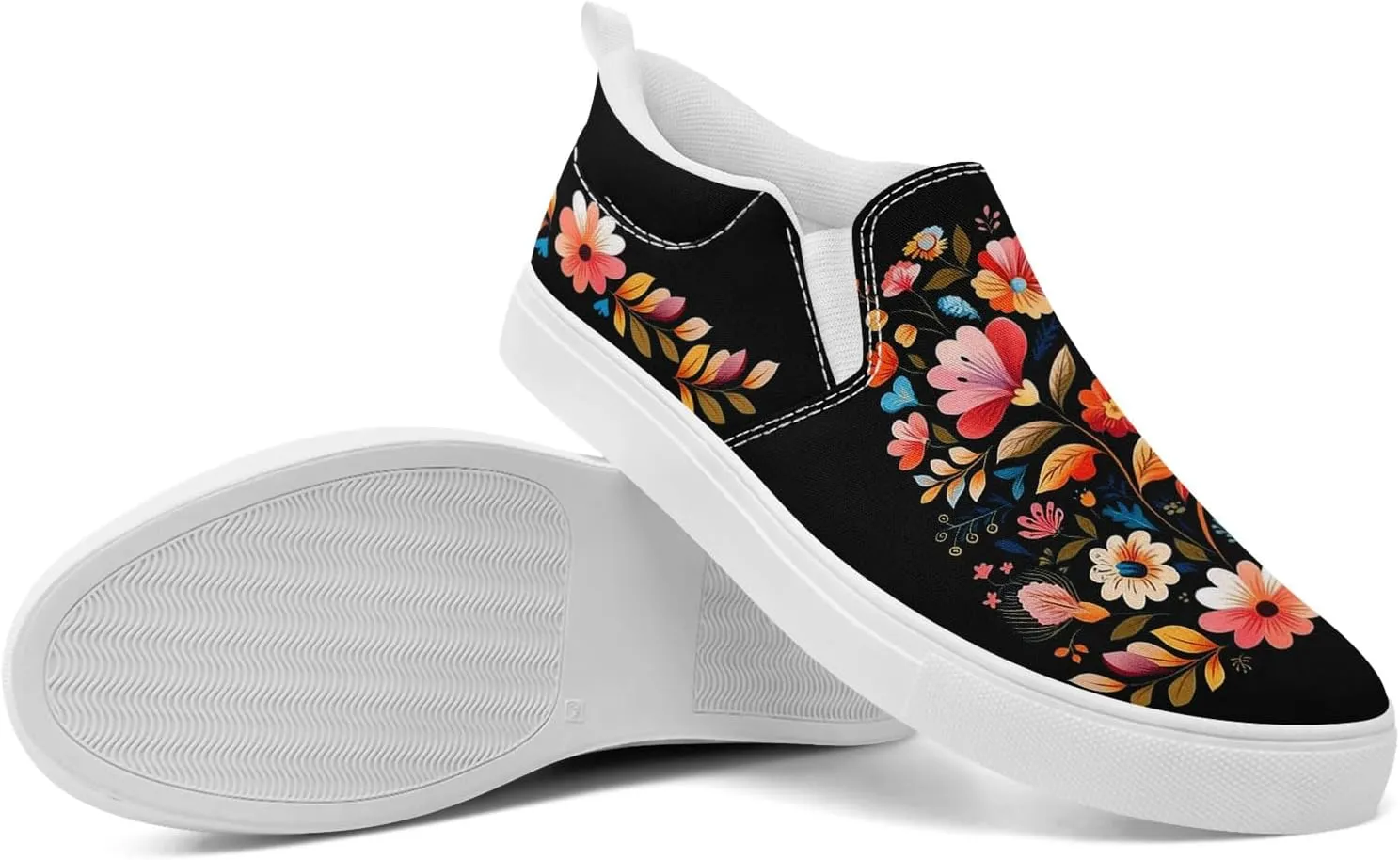 Women's Slip on Sneaker Low Top Canvas Loafers Comfortable Non Slip Casual Shoes