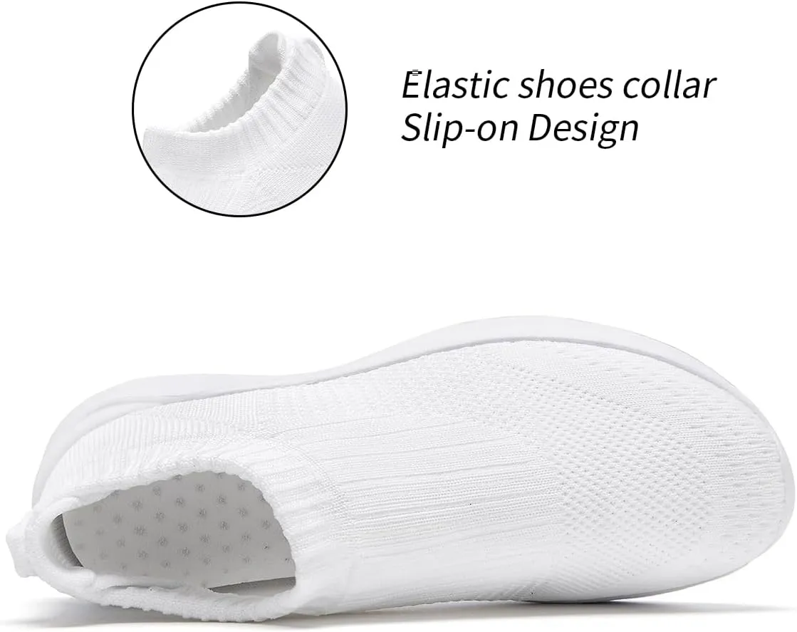 Women's Slip On Walking Shoes Lightweight Breathable Comfortable Tennis Sneakers for Workout Gym Cross Training Casual Platform Fashion Sneaker