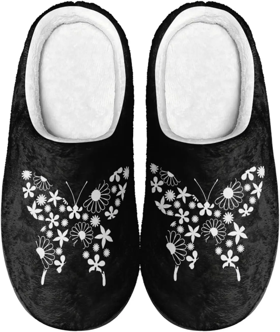 Womens Slippers Warm House Slippers Black Scuff Slippers Slipper On Slippers for Indoor and Outdoor