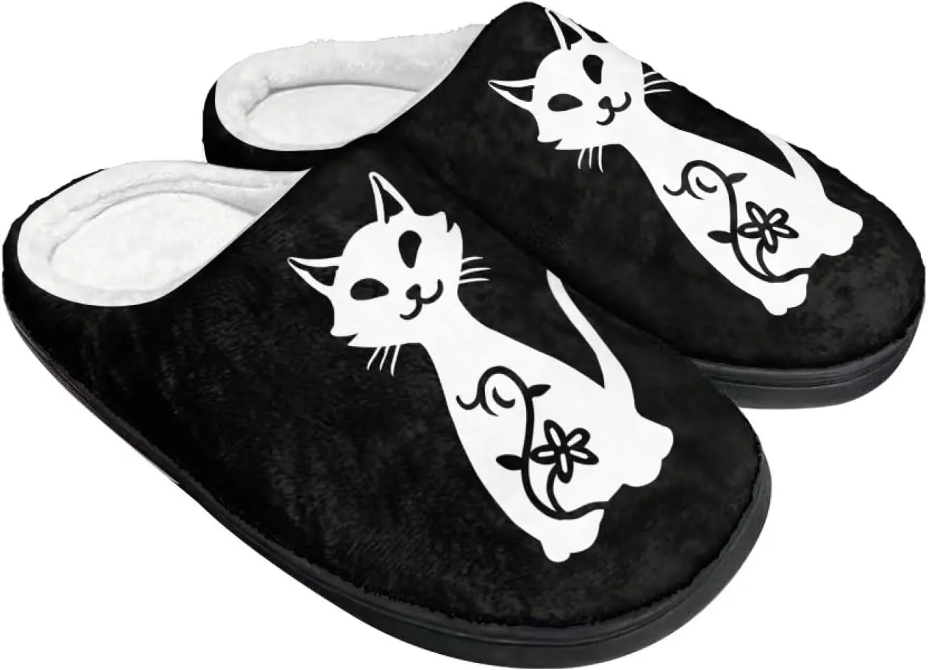 Womens Slippers Warm House Slippers Black Scuff Slippers Slipper On Slippers for Indoor and Outdoor