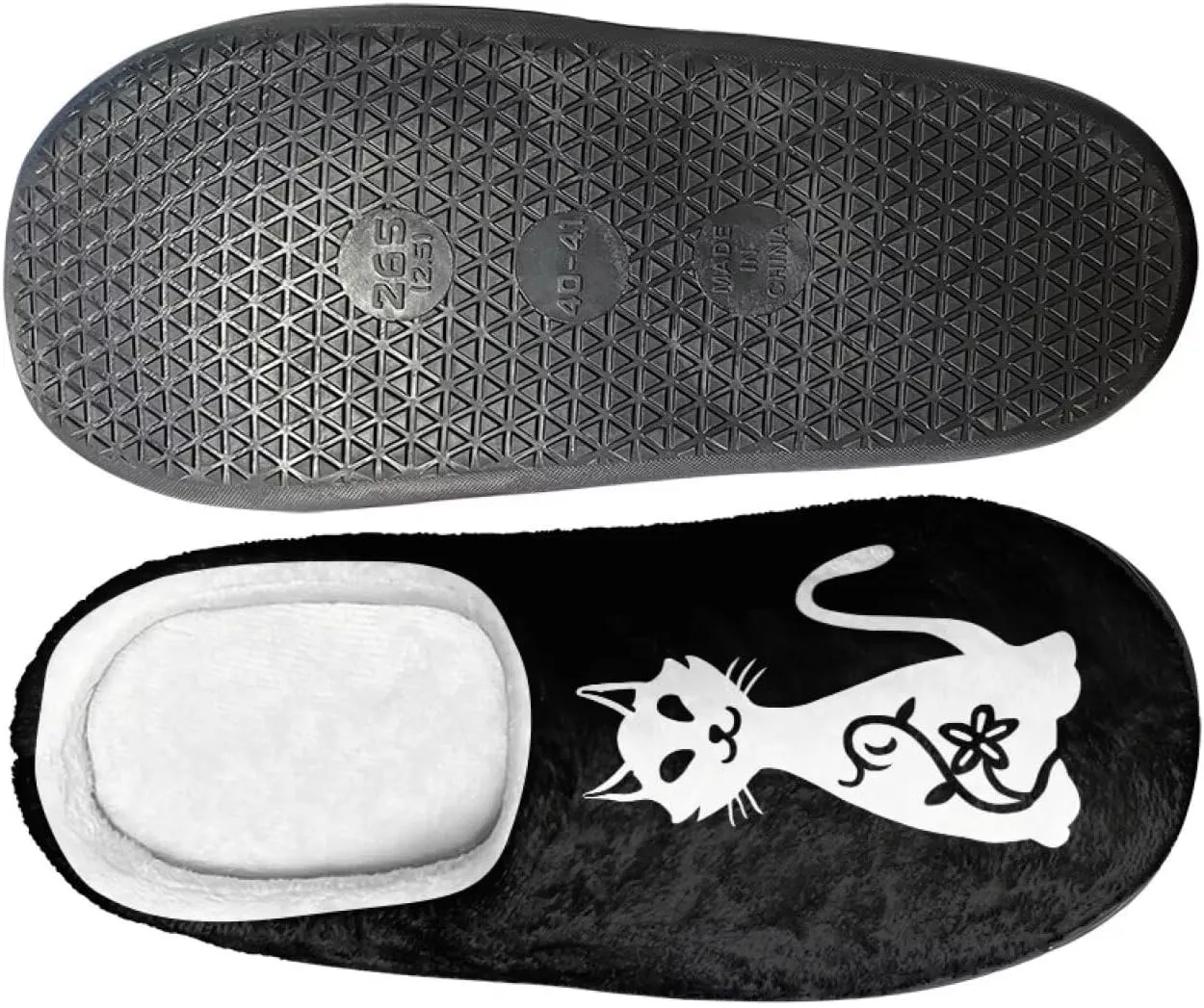 Womens Slippers Warm House Slippers Black Scuff Slippers Slipper On Slippers for Indoor and Outdoor