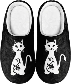 Womens Slippers Warm House Slippers Black Scuff Slippers Slipper On Slippers for Indoor and Outdoor