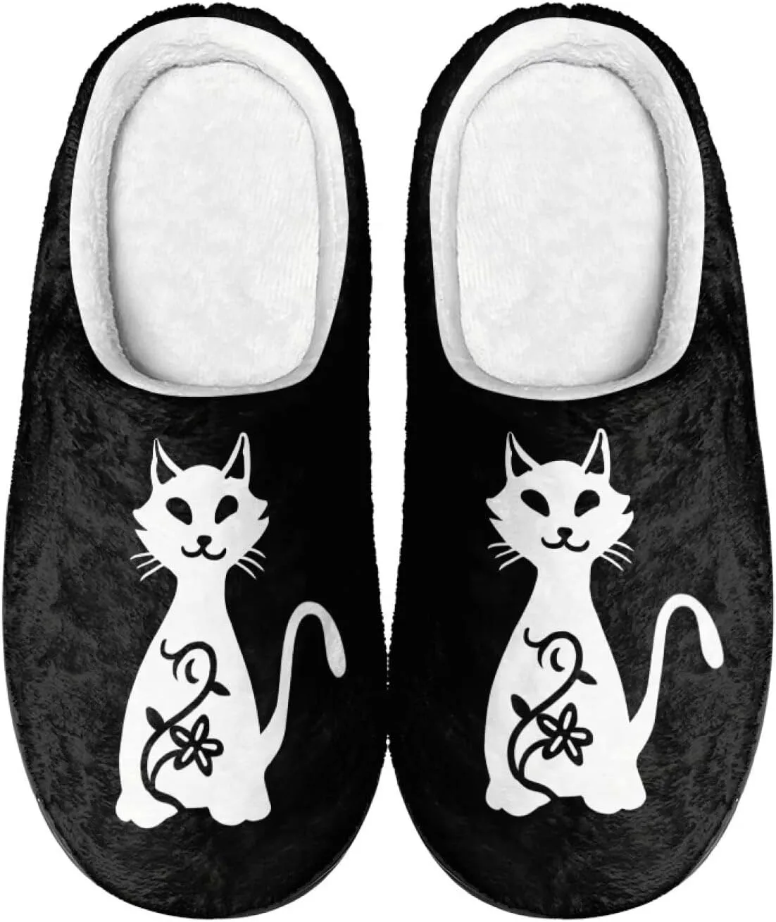 Womens Slippers Warm House Slippers Black Scuff Slippers Slipper On Slippers for Indoor and Outdoor