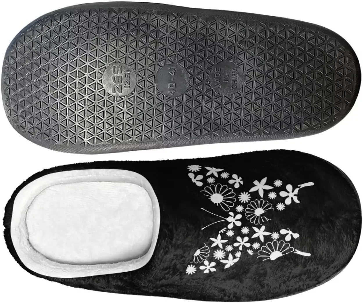 Womens Slippers Warm House Slippers Black Scuff Slippers Slipper On Slippers for Indoor and Outdoor