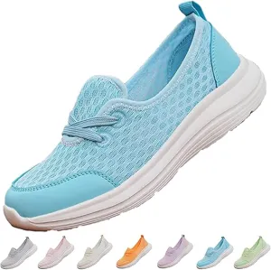 Women's Soft Sole Mesh Comfort Orthopedic Shoes, Comfortable Walking Shoes Women Arch Support, Casual Slip-on Shoes, Low-top Flat Arch Support Walking Shoes