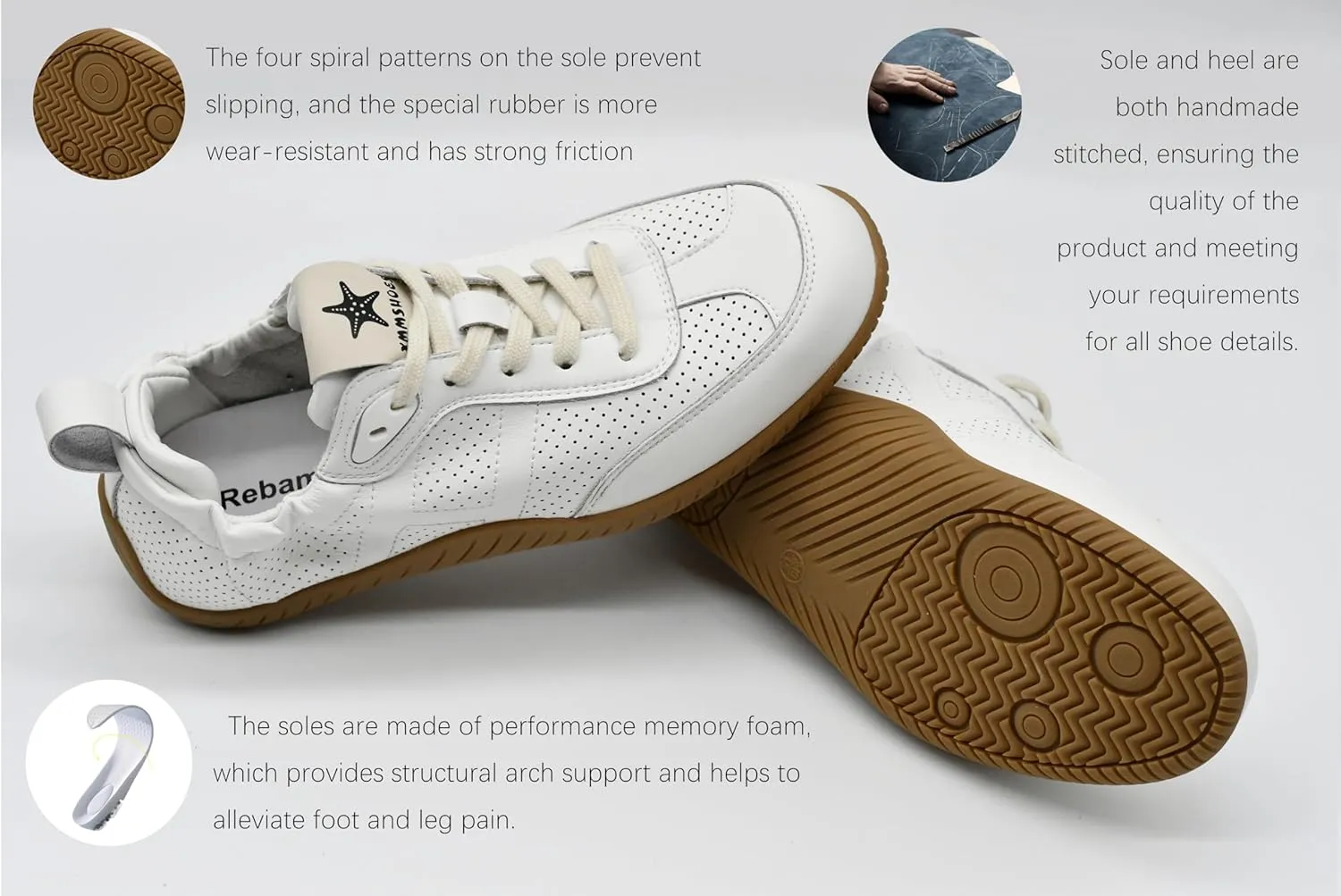Women’s Traveling Walking Shoes Lightweight Non-Slip Slip-On Breathable Flexible Barefoot Leather Handmade Fashion Sneakers