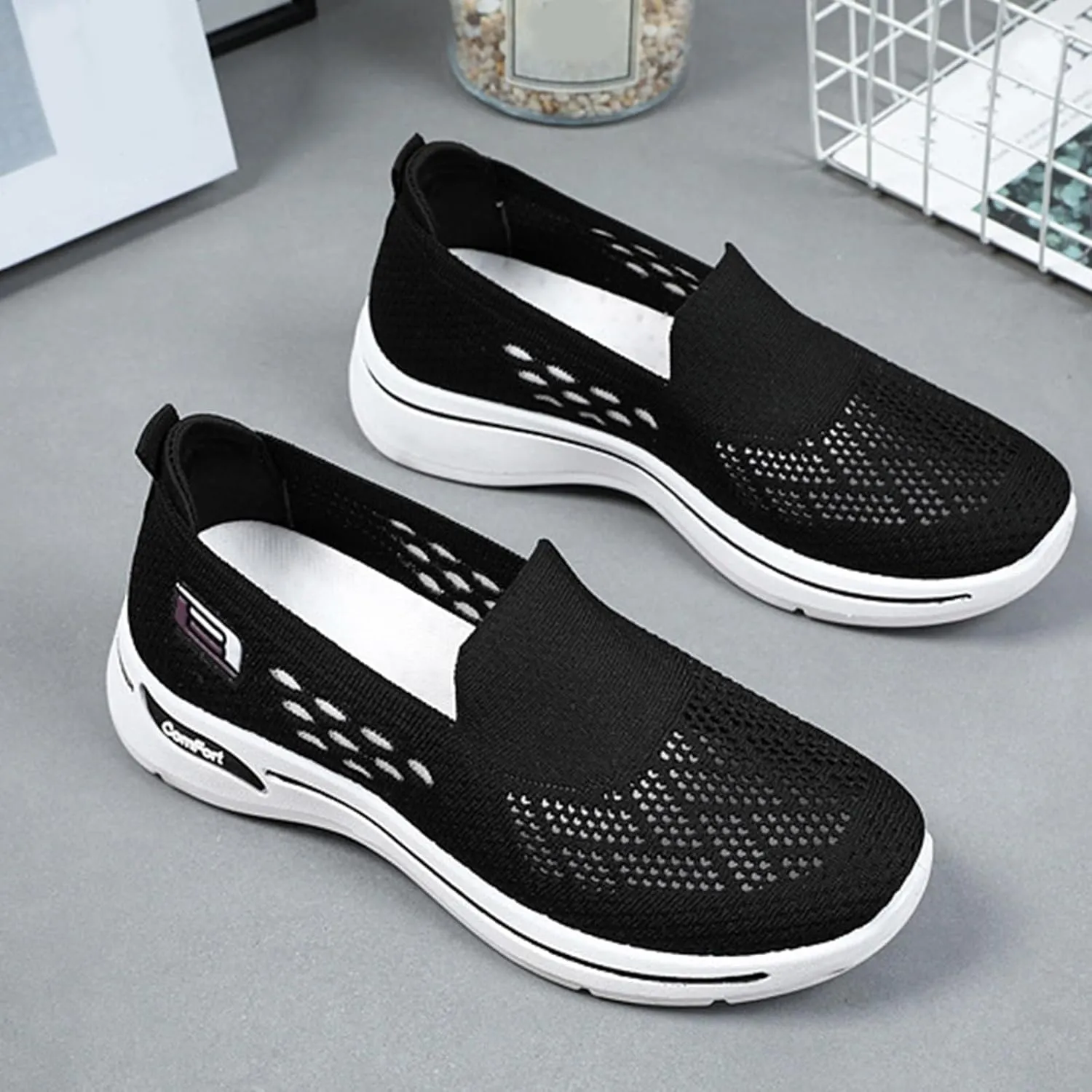 Womens Walking Shoes Comfortable Casual Ladies Athletic Shoes Casual Slip on Shoe Summer Running Sneakers Comfortable Breathable Non Slip Work Sneakers Running Jogging Sneaker