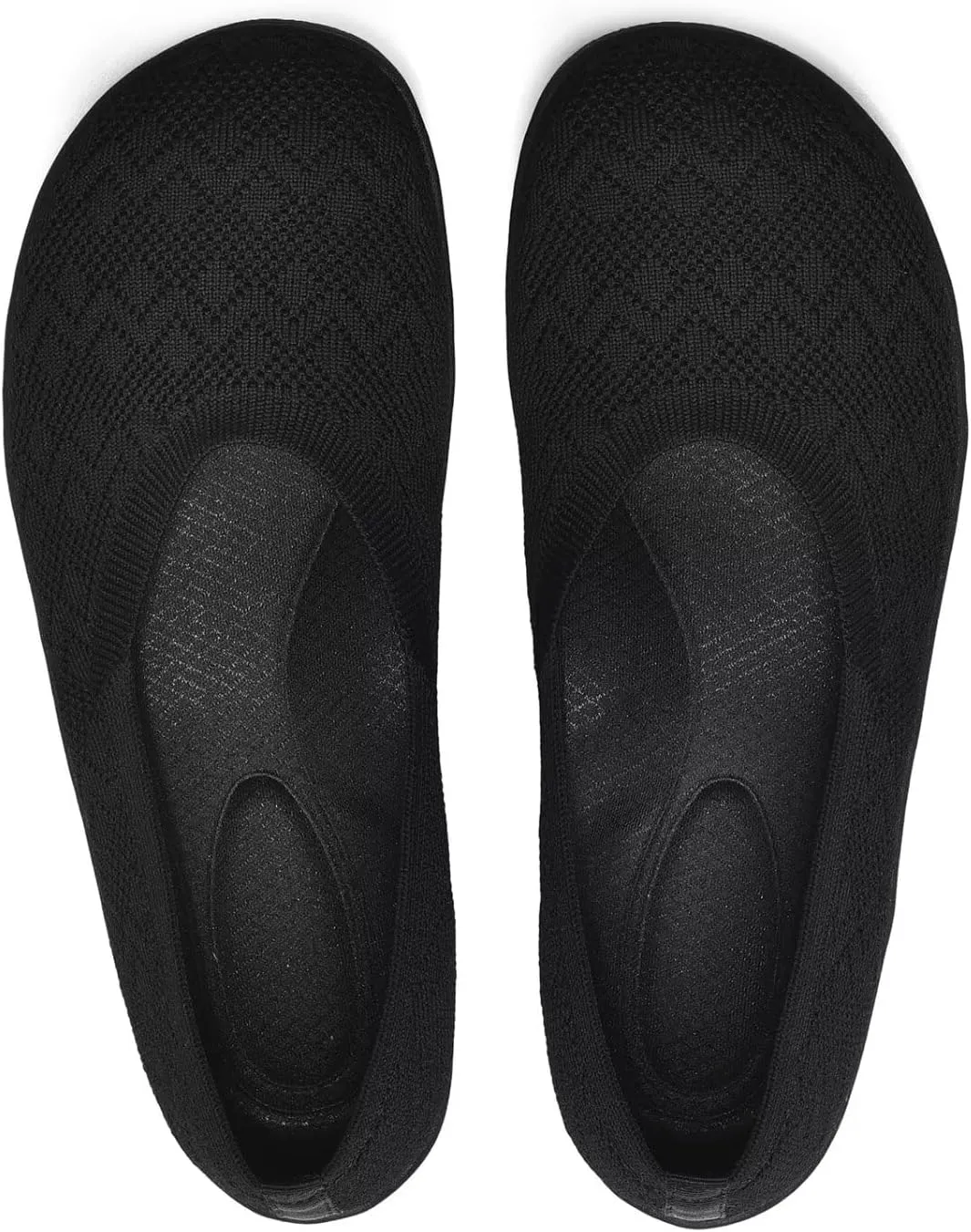 Women's Wide Toe Box Flats Shoes Knit Ballet Flat Slip-on Dress Walking Comfort Shoes
