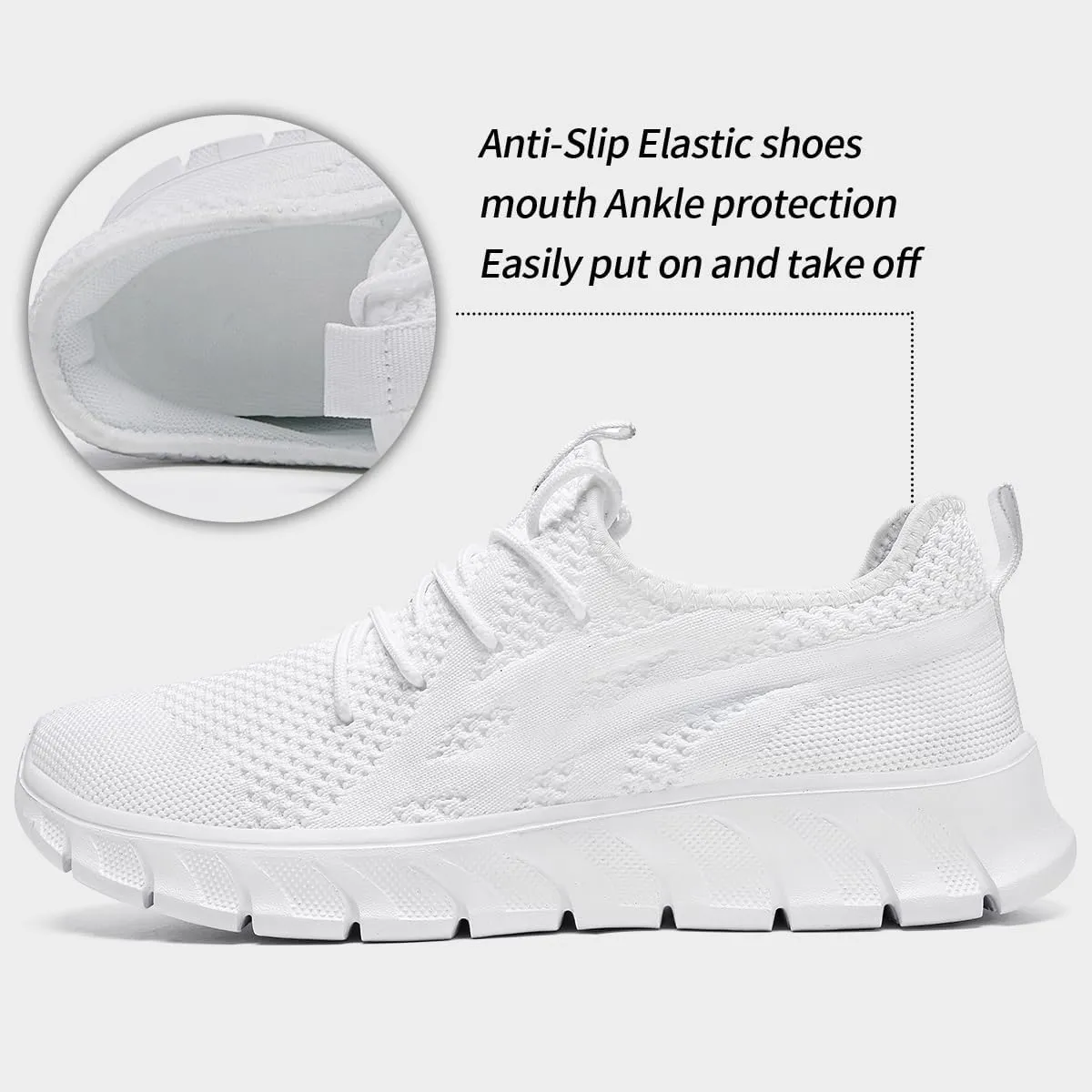 WYGRQBN Mens Walking Shoes Lightweight Breathable Slip On Running Shoes Gym Workout Tennis Fashion Sneakers