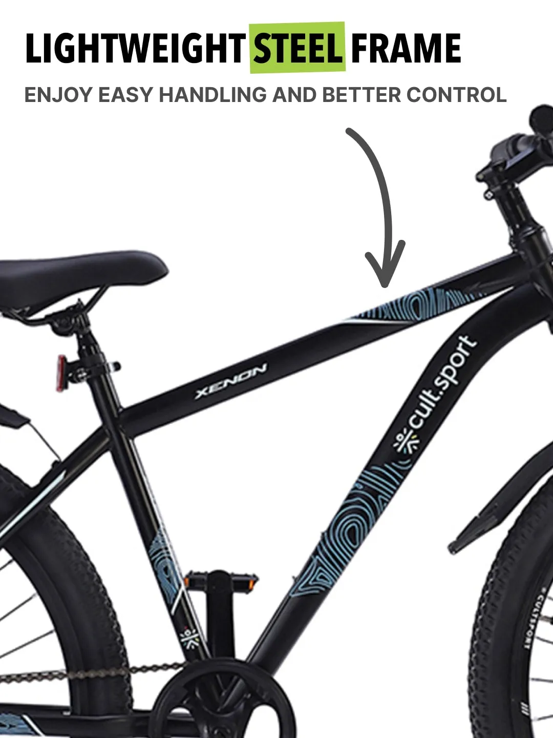 XENON29TBLACK Steel Single Speed 29 inch Mountain Cycle, Front Suspension, Double Wall Rim Free Trainer Sessions, Cycling Event