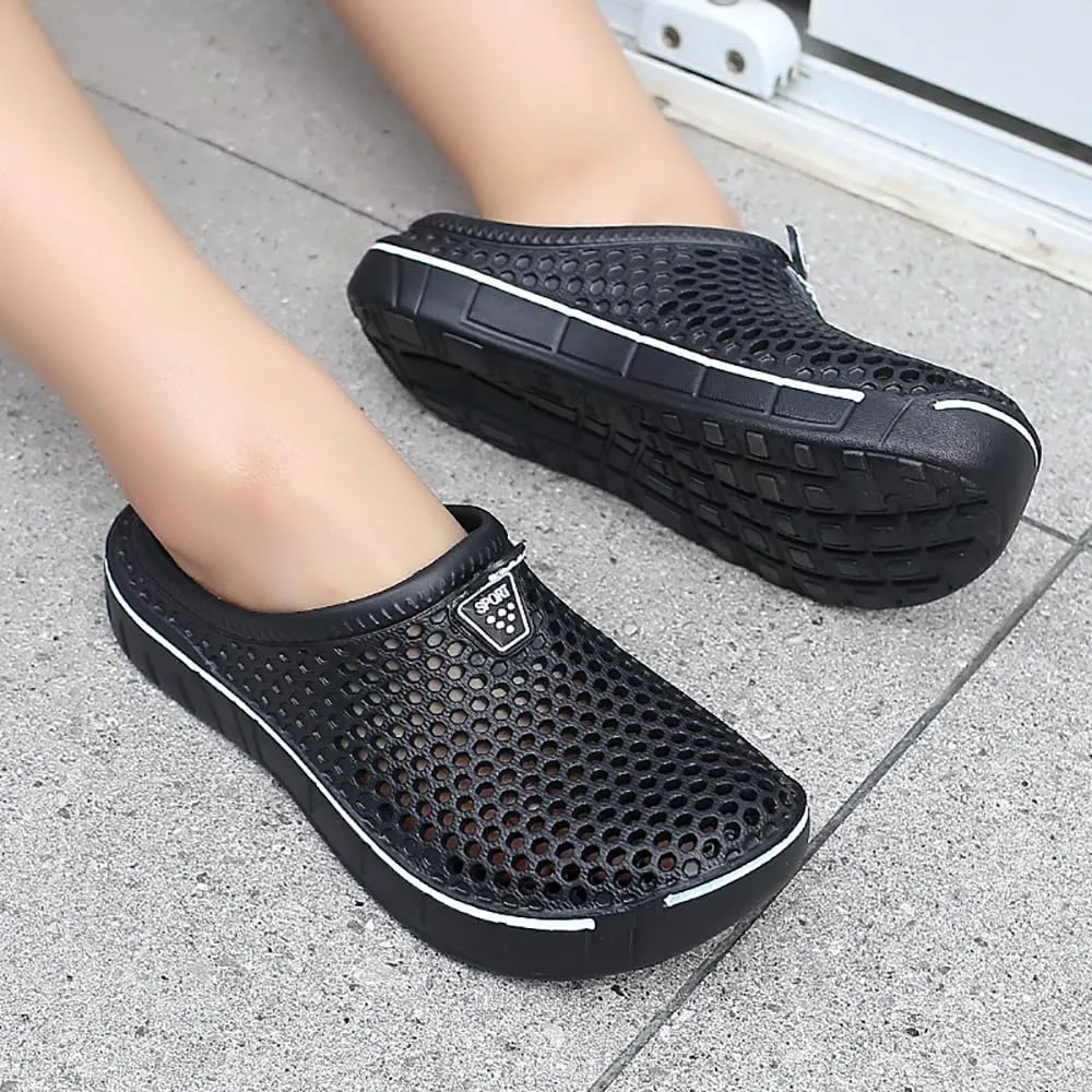 xsby Summer Breathable Mesh Sandals Beach Footwear Anti-Slip Garden Clog Shoes