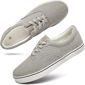 yageyan Men’s Low Top Canvas Walking Shoes Lace-up Fashion Sneakers Casual