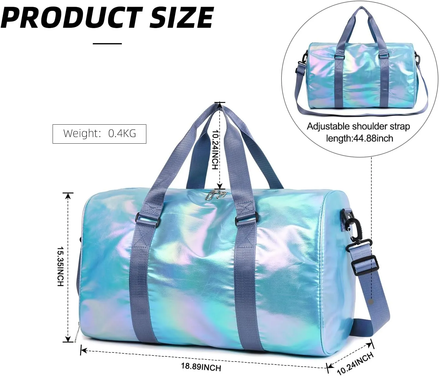 Yaopeing Gym Bag with Shoes Compartment,Sports Duffle Bag for Girls,Waterproof Travel Gym Tote Bags for Women,Blue