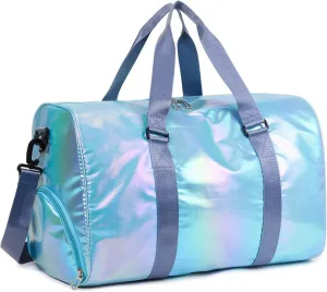 Yaopeing Gym Bag with Shoes Compartment,Sports Duffle Bag for Girls,Waterproof Travel Gym Tote Bags for Women,Blue