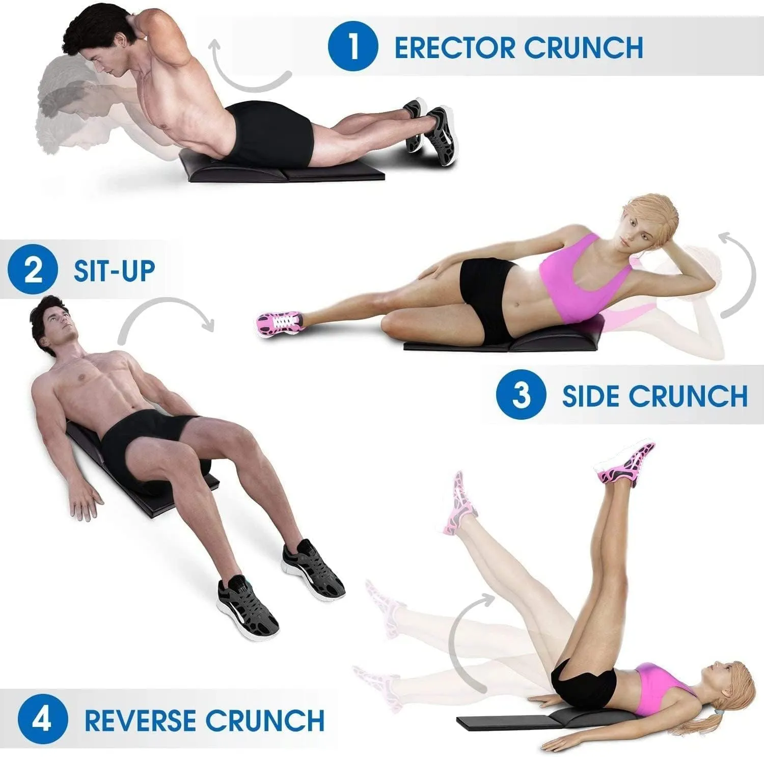 Yes4All Ab Exercise Mat Tailbone & No Tailbone, Foldable Abdominal Sit Up Support Pad, Abs Workout Equipment for Core Training and Lower Back