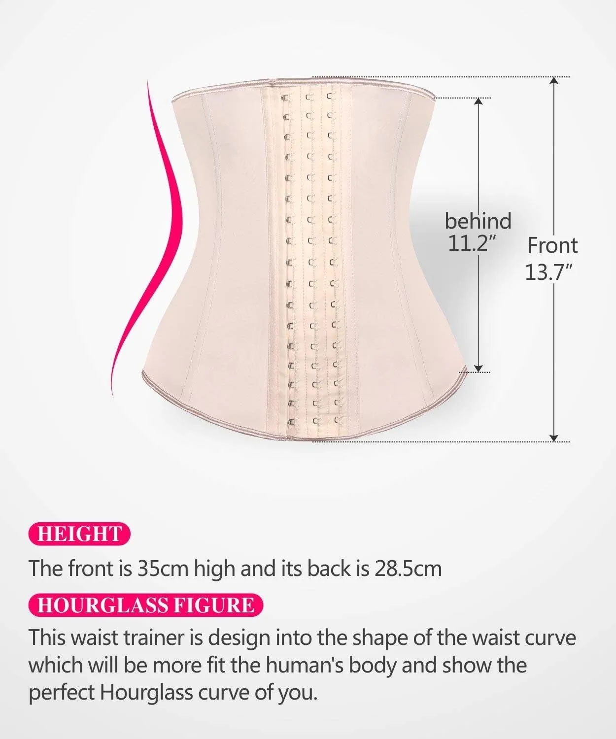 YIANNA Latex Long Torso Waist Trainer for Women Tummy Control Underbust Waist Cincher Corset Sport Girdle Body Shaper