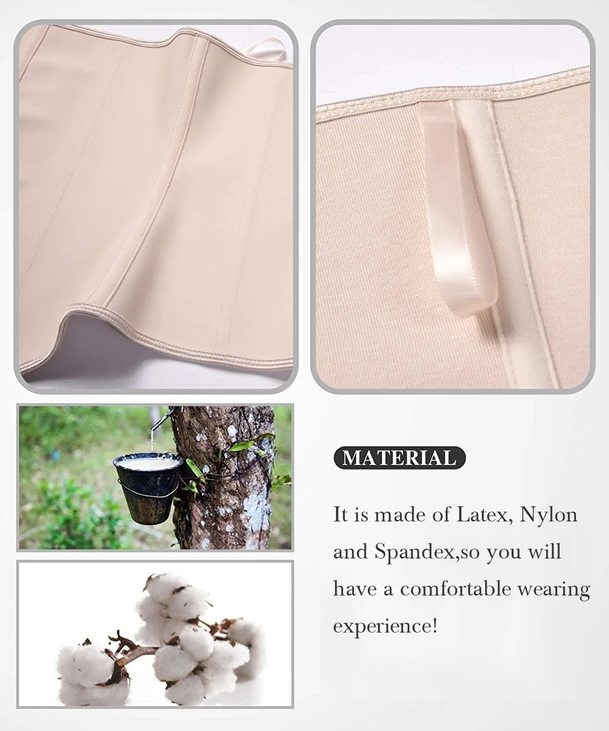 YIANNA Latex Long Torso Waist Trainer for Women Tummy Control Underbust Waist Cincher Corset Sport Girdle Body Shaper