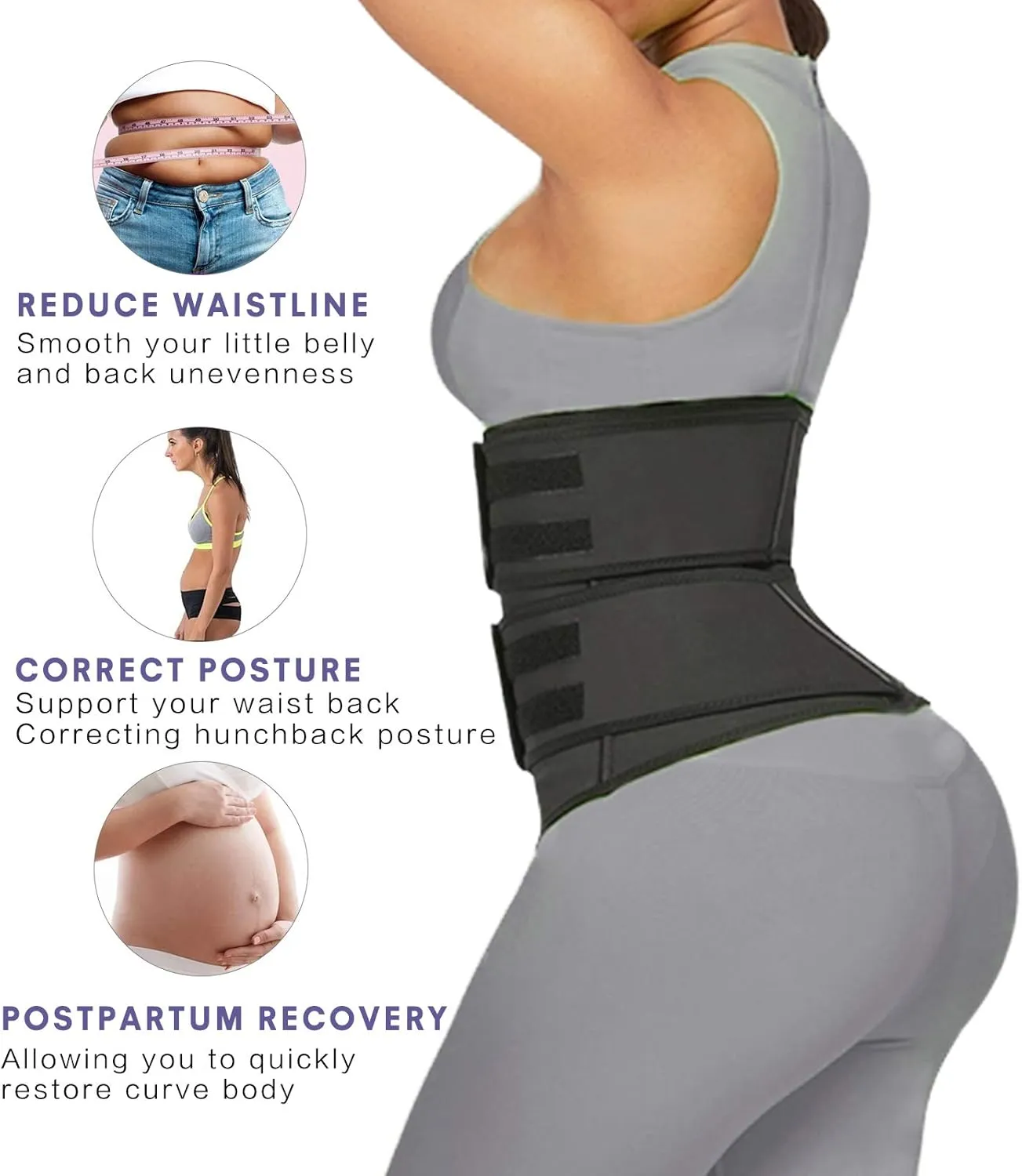 YIANNA Waist Trainer for Women Latex Underbust Double Training Belt Tummy Control Waist Cincher Sport Girdle