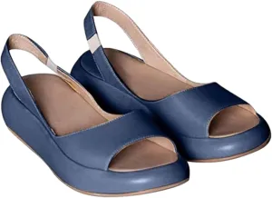 Yifare Sandals, Women's Comfy Flat Sandals, summer Solid Fish Mouth Open Toe Slip on Orthotic Casual Shoe