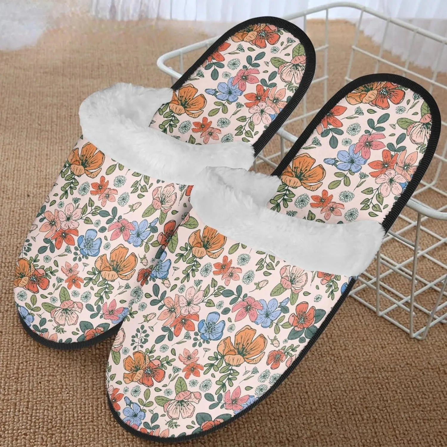 Yzaoxia House Slippers for Women Girls Soft Cozy Bedroom Slippers Fuzzy Warm Winter Anti Slip
