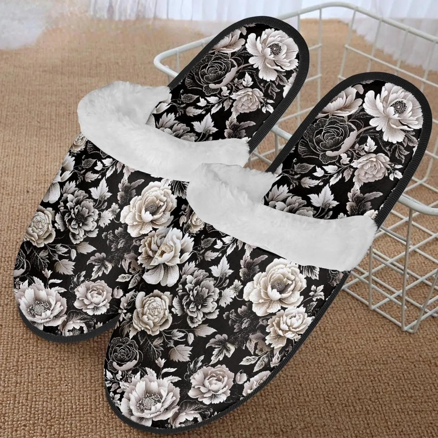 Yzaoxia House Slippers for Women Girls Soft Cozy Bedroom Slippers Fuzzy Warm Winter Anti Slip