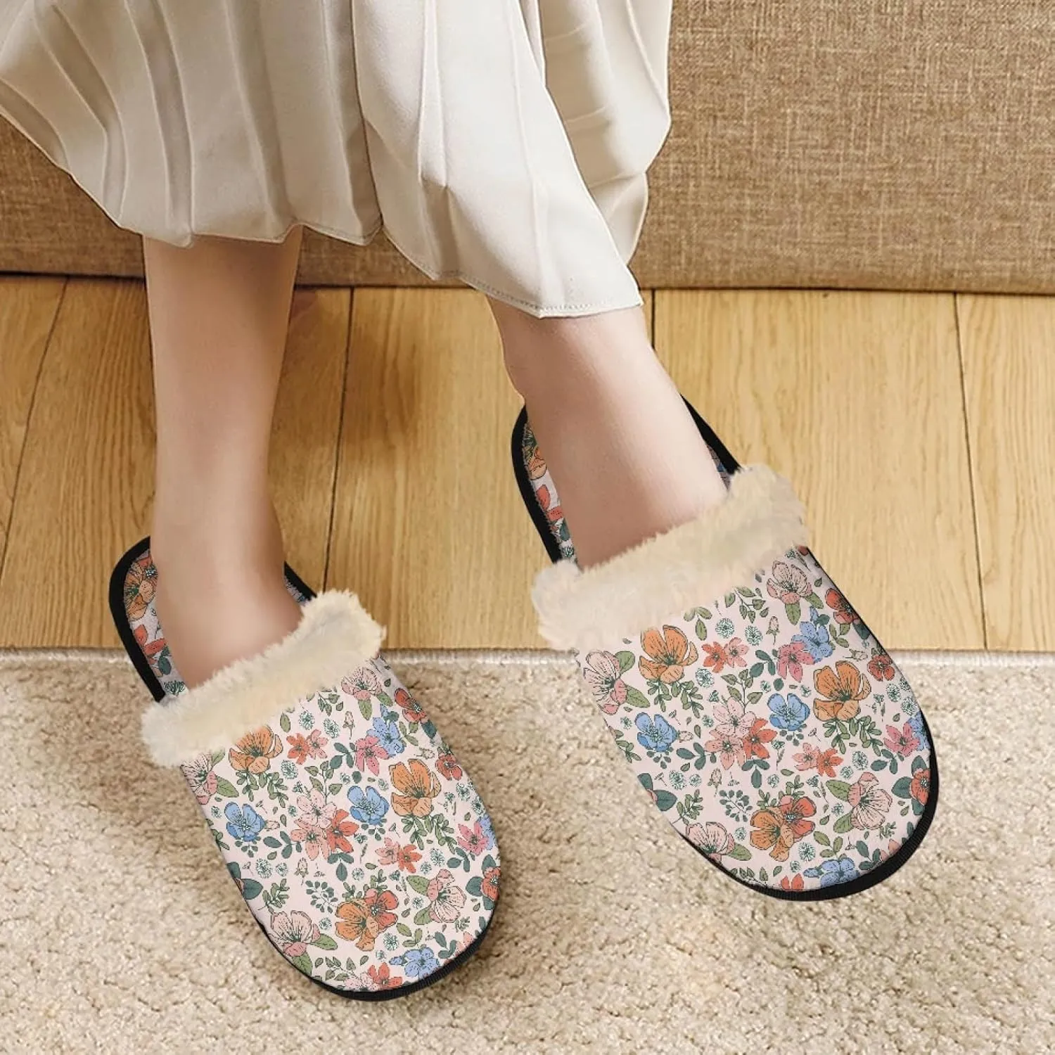 Yzaoxia House Slippers for Women Girls Soft Cozy Bedroom Slippers Fuzzy Warm Winter Anti Slip