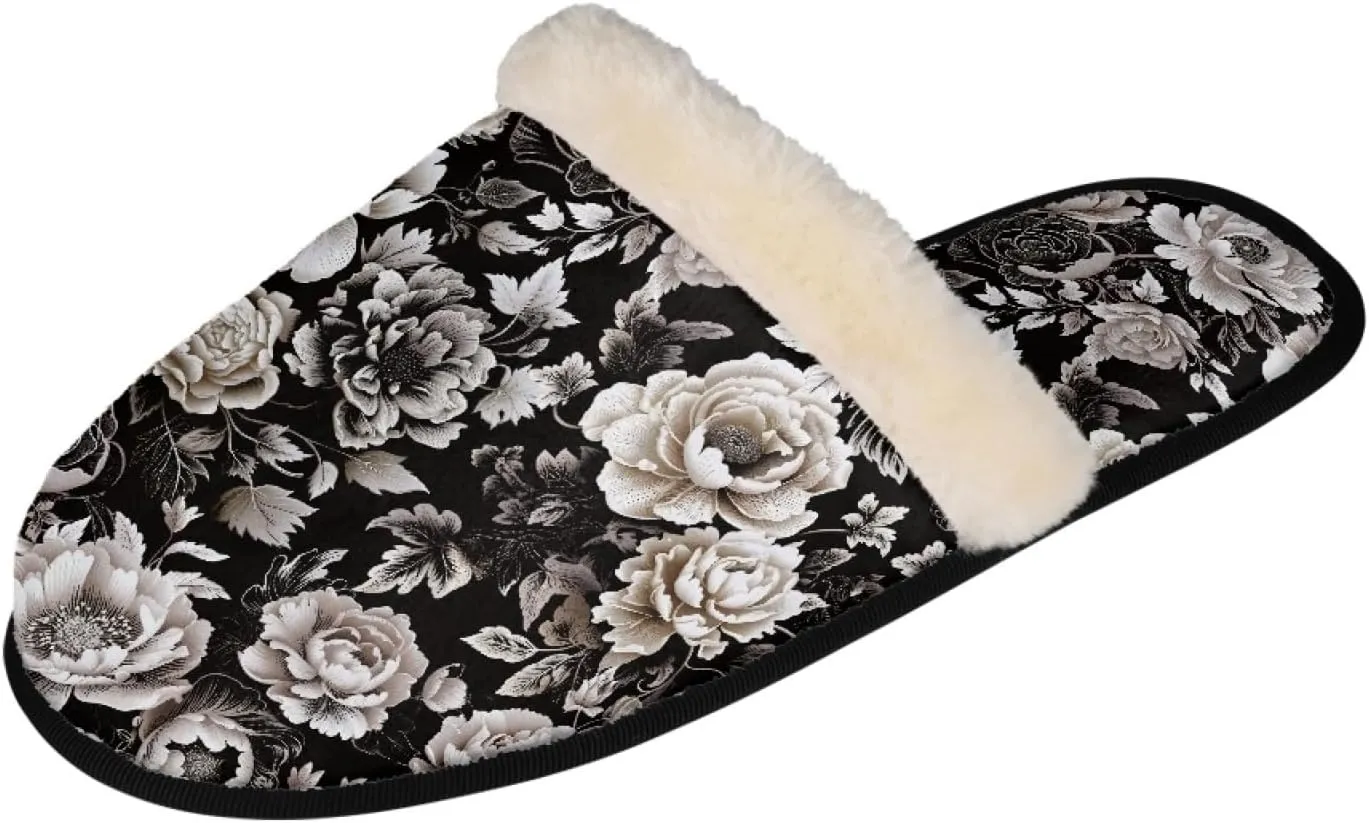 Yzaoxia House Slippers for Women Girls Soft Cozy Bedroom Slippers Fuzzy Warm Winter Anti Slip