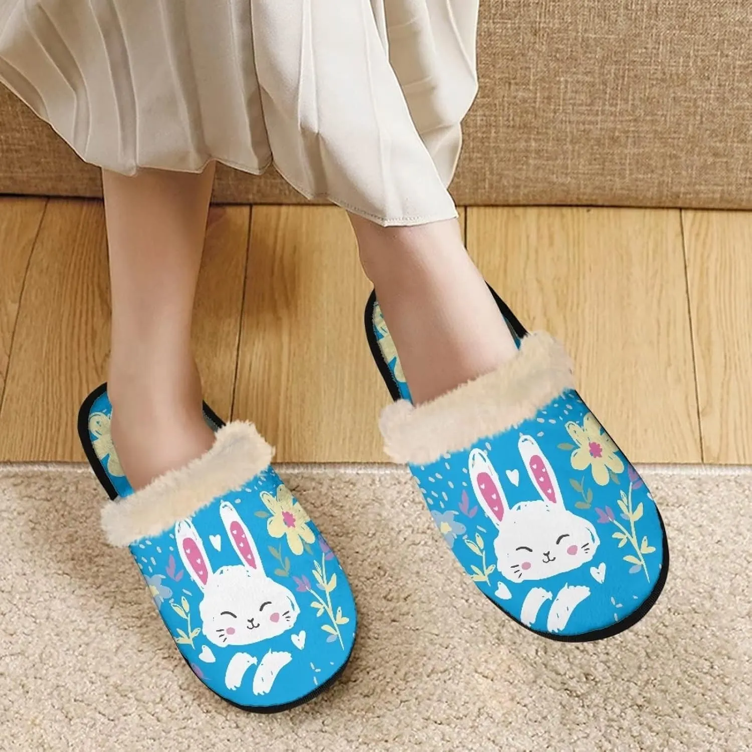Yzaoxia House Slippers for Women Soft Cozy Winter Slippers Indoor Lightweight Plush Bedroom Slippers