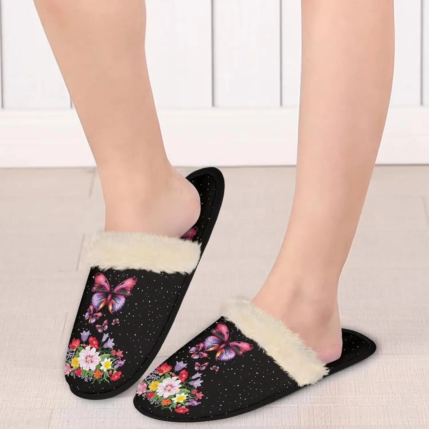Yzaoxia House Slippers Women XS-XL Plush Lightweight Bedroom Slippers Indoor Fuzzy Slippers Winter