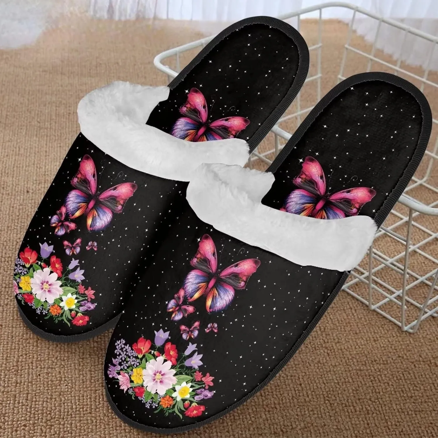 Yzaoxia House Slippers Women XS-XL Plush Lightweight Bedroom Slippers Indoor Fuzzy Slippers Winter