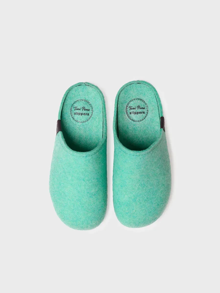 Zapatilla tipo zueco para mujer en fieltro reciclado | MONA-FR