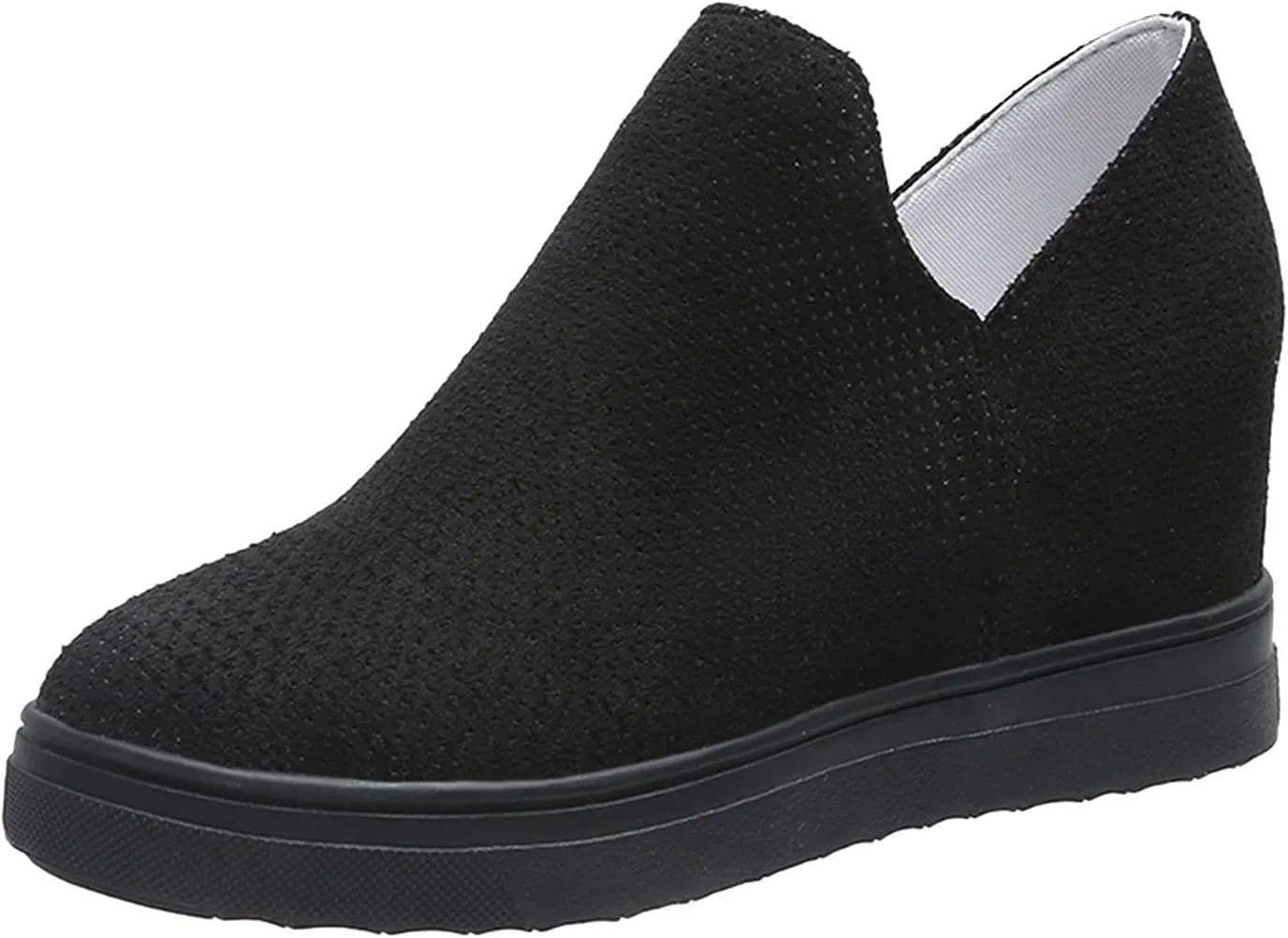 ZBYY Women's Wedge Canvas Sneakers Hidden Heel Platform Wedge Booties Breathable Wedgie Walking Slip on Flats Shoes