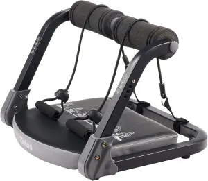 ZELUS Ab Machine with Resistance Bands for Home Gym, 2 in 1 Ab Workout Equipment with Rebound Assist 4 Intensities, Core Strength Trainer Whole Body Exercise Fitness Equipment for Home Workouts
