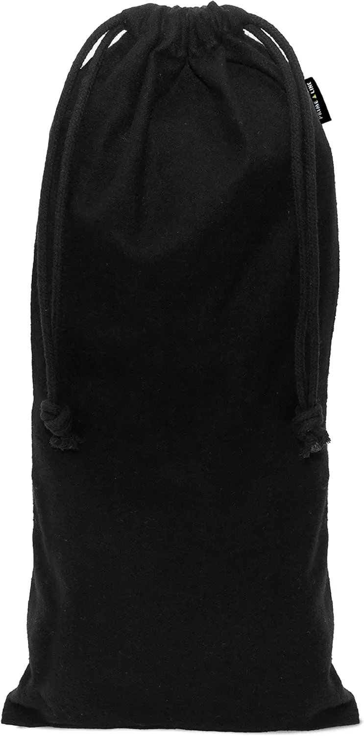 ZENPAC Shoe Dust Bags, Black Duster Flannel Pouch with Drawstring Closure, Washable Breathable Cotton Fabric for Boots, Travel, Luggage, 8x17 4 Pack