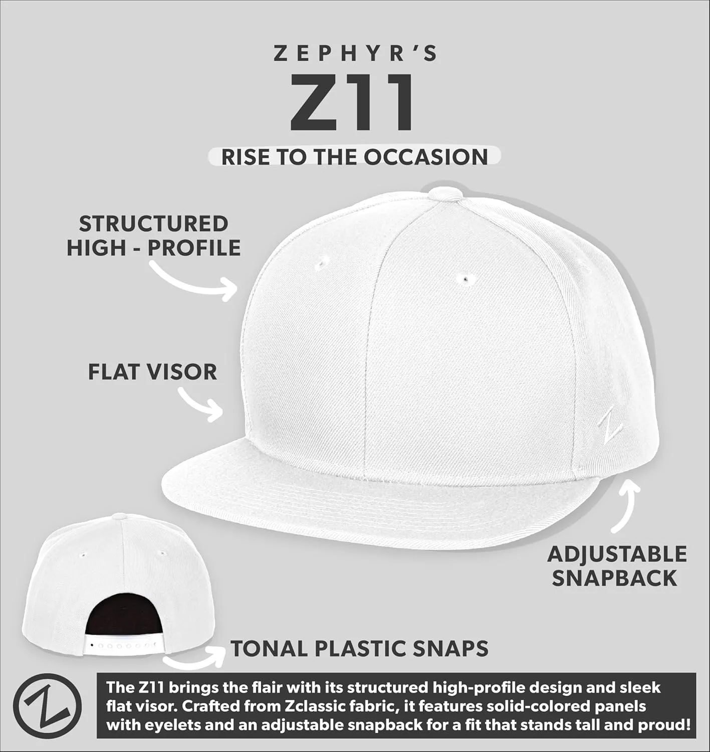 ZHATS NHL Officially Licensed Adjustable Snapback Hat Flat Bill Z11 Icon Two Color