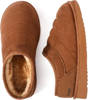Zizor Men’s Vallarta Tow-tone Plush Suede House Shoes Slippers