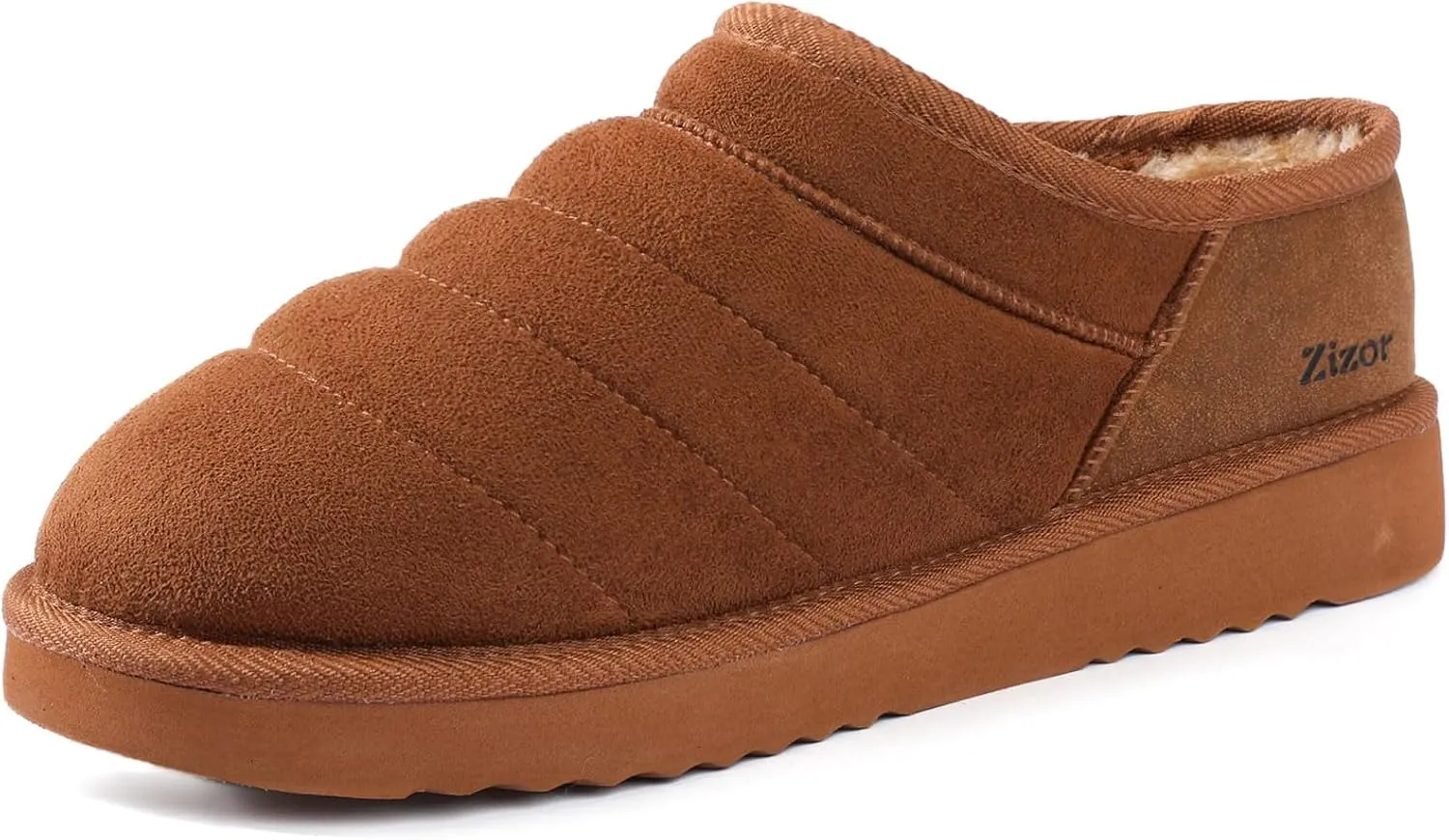 Zizor Men’s Vallarta Tow-tone Plush Suede House Shoes Slippers