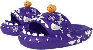 Zureto Christmas Shark Slides, Santa Shark Slides Glow in the Dark, 3D Cartoon Spooky Shark Slippers