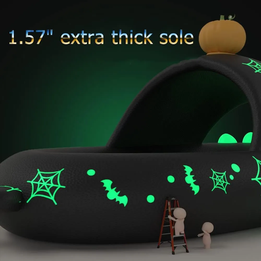 Zureto Christmas Shark Slides, Santa Shark Slides Glow in the Dark, 3D Cartoon Spooky Shark Slippers