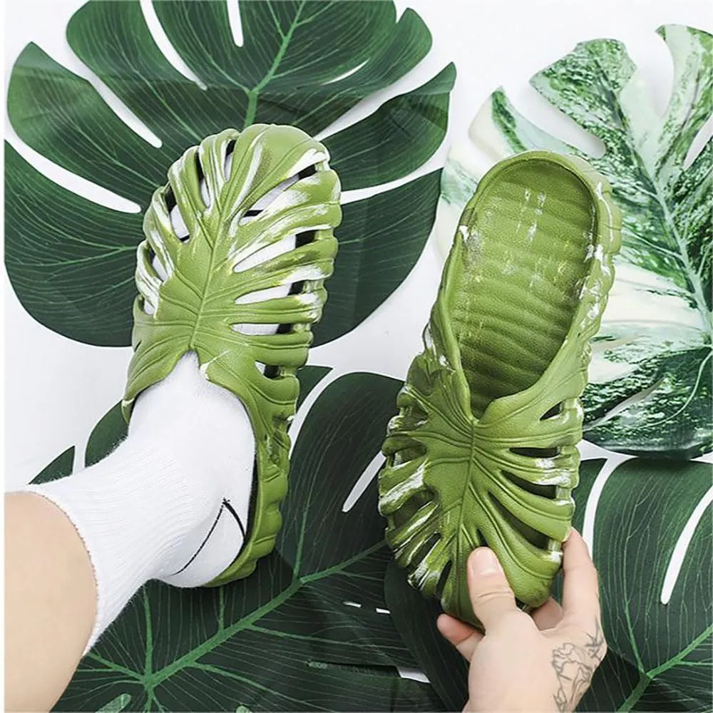 Zureto Monstera Slippers Adults, Monstera Pillow Slippers Bathroom Sandals Soft Shower Cloud Slides